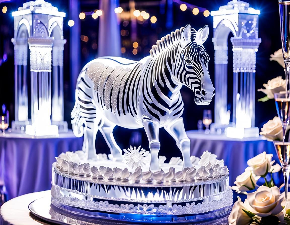 Zebra Ice Sculpture
