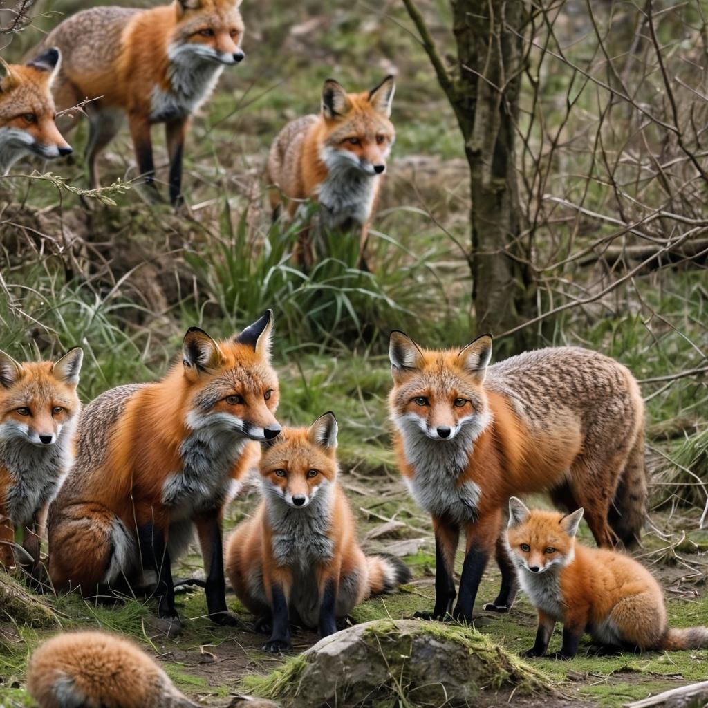 Foxy Friends in a Whimsical Wonderland