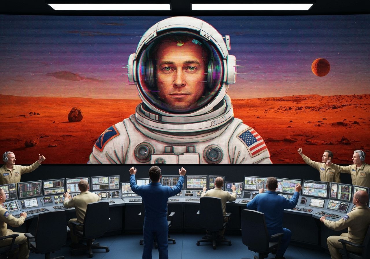 Astronaut on Mars: Glitchy 3D Portrait at Cape Canaveral