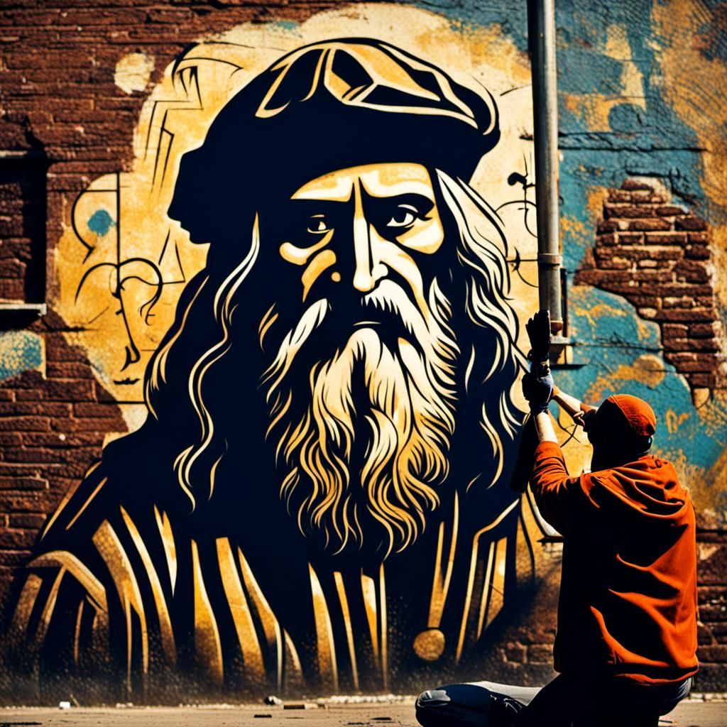 Renaissance Artists Create Street Art Graffiti