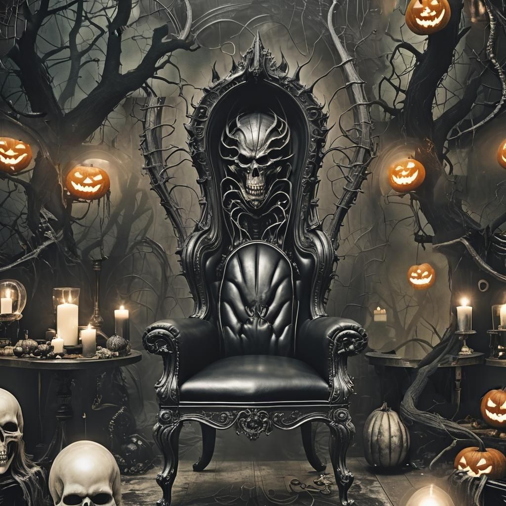 Eerie Halloween Creature in a Spooky Scene