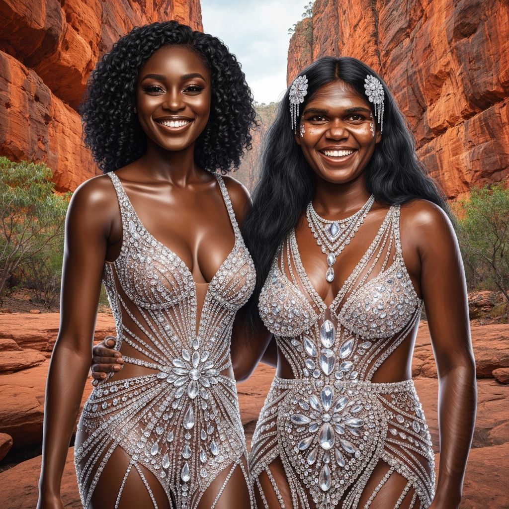 Avant-Garde Crystal Gowns: Women in Carnarvon Gorge