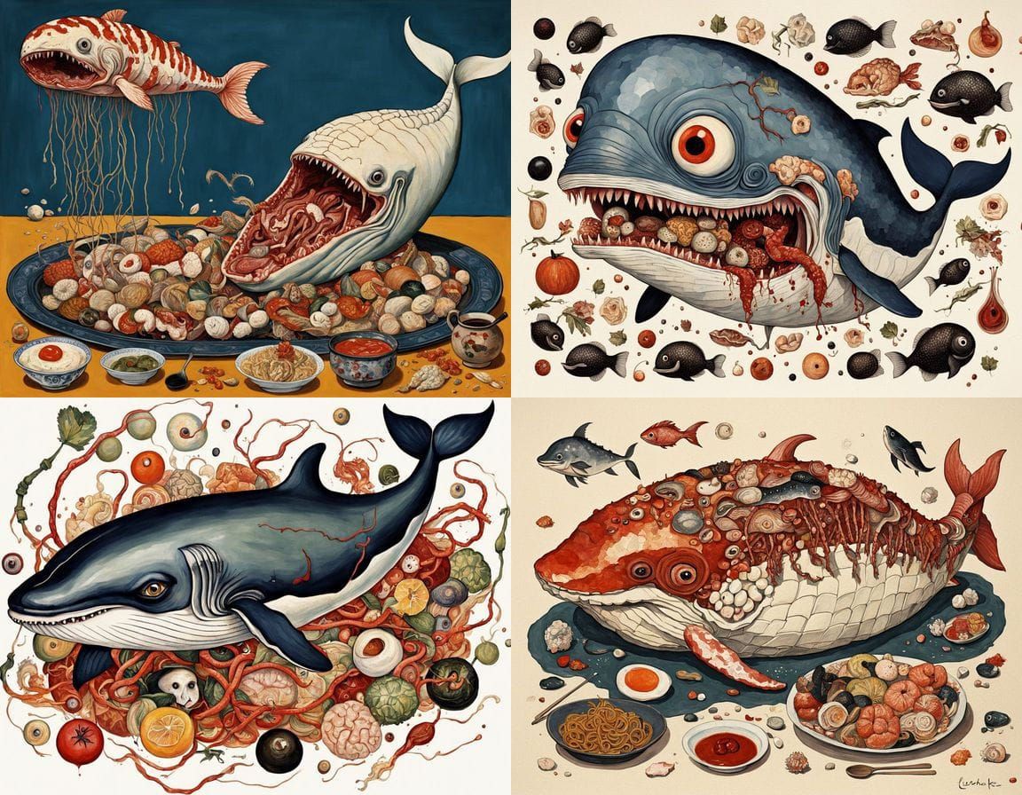 Kawaii Ukiyo-e Horror: Mythical Hybrid Anatomy