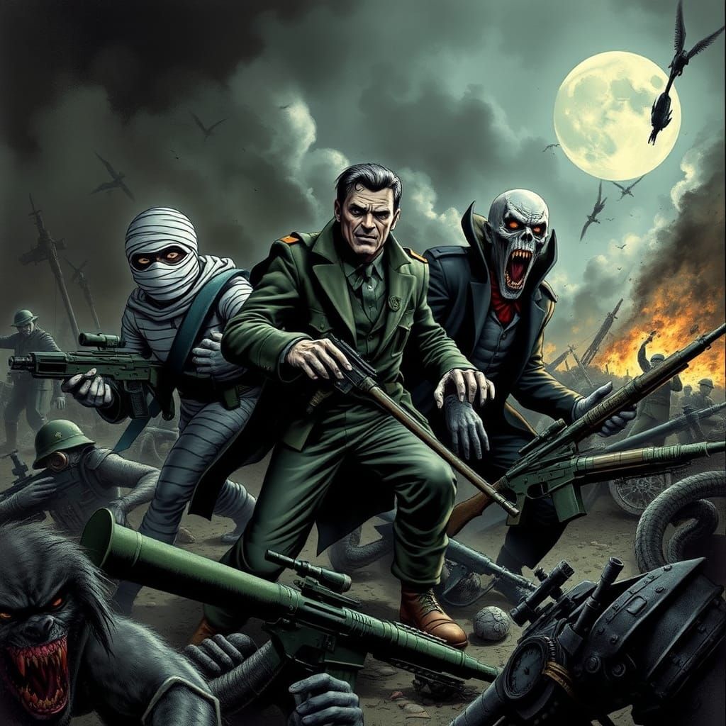 Sergeant Mummy, Captain Rockenstein and Major Dracula, the c...