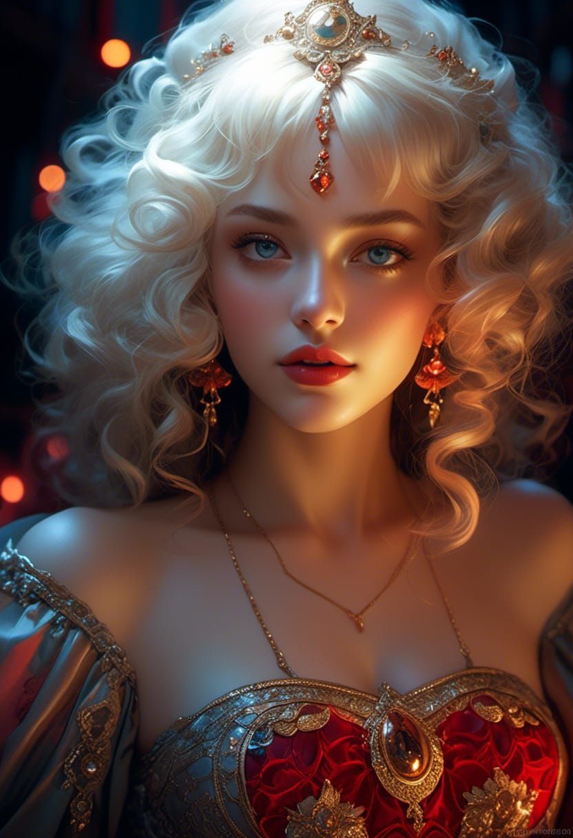 Red-Haired Goddess in Fantasy Gown Portrait