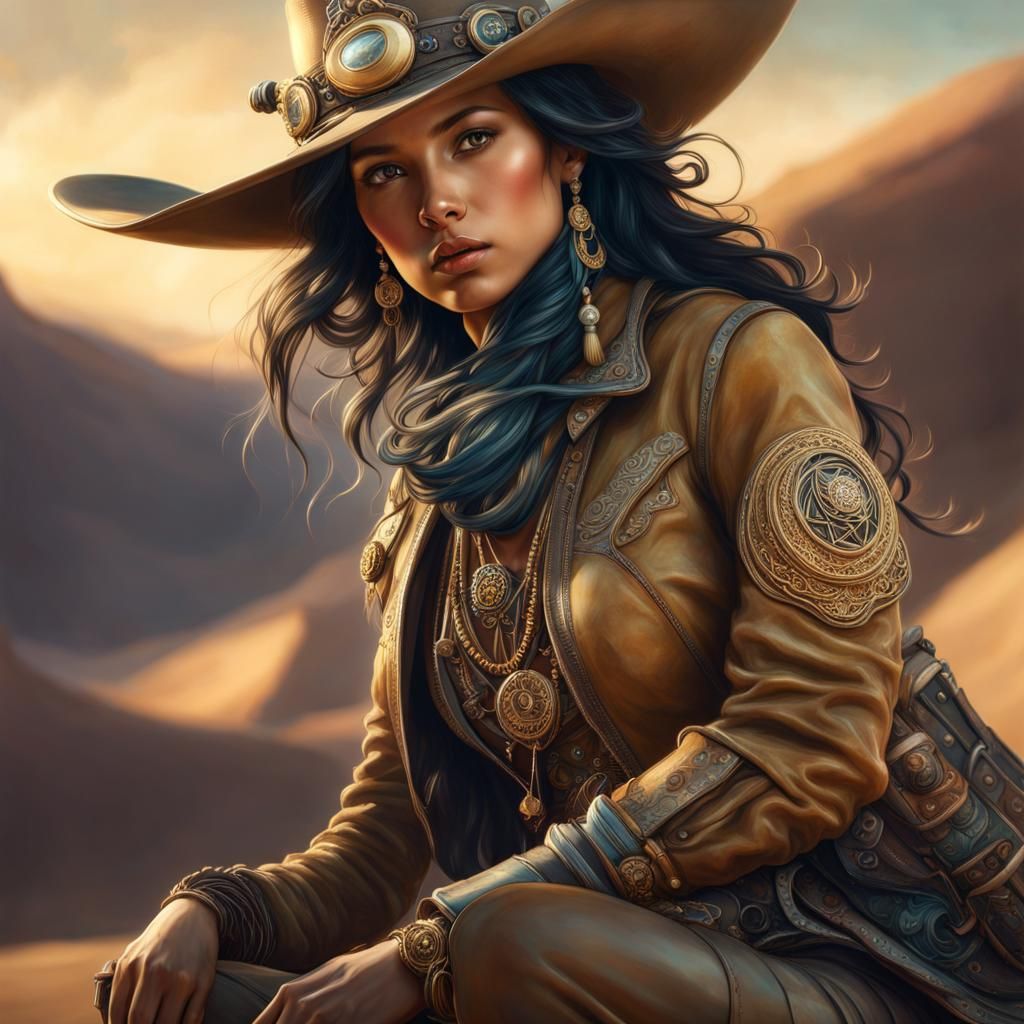 Boho Cowgirl in the Desert