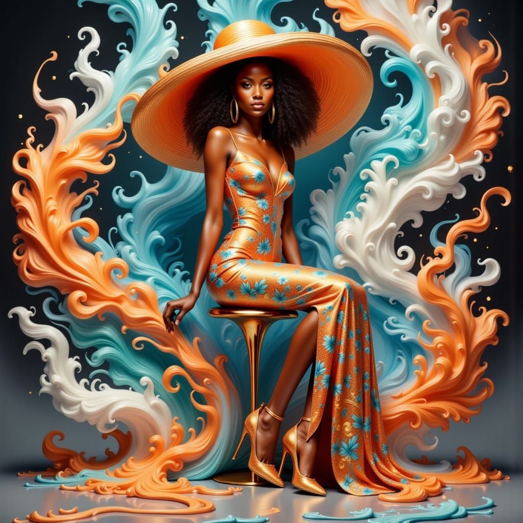 Stylish Black Woman in Vibrant Paisley Fashion