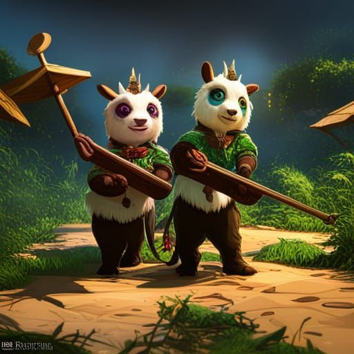 Grace and Lizzy: Real-Life Pandacorns in Fantasy Art