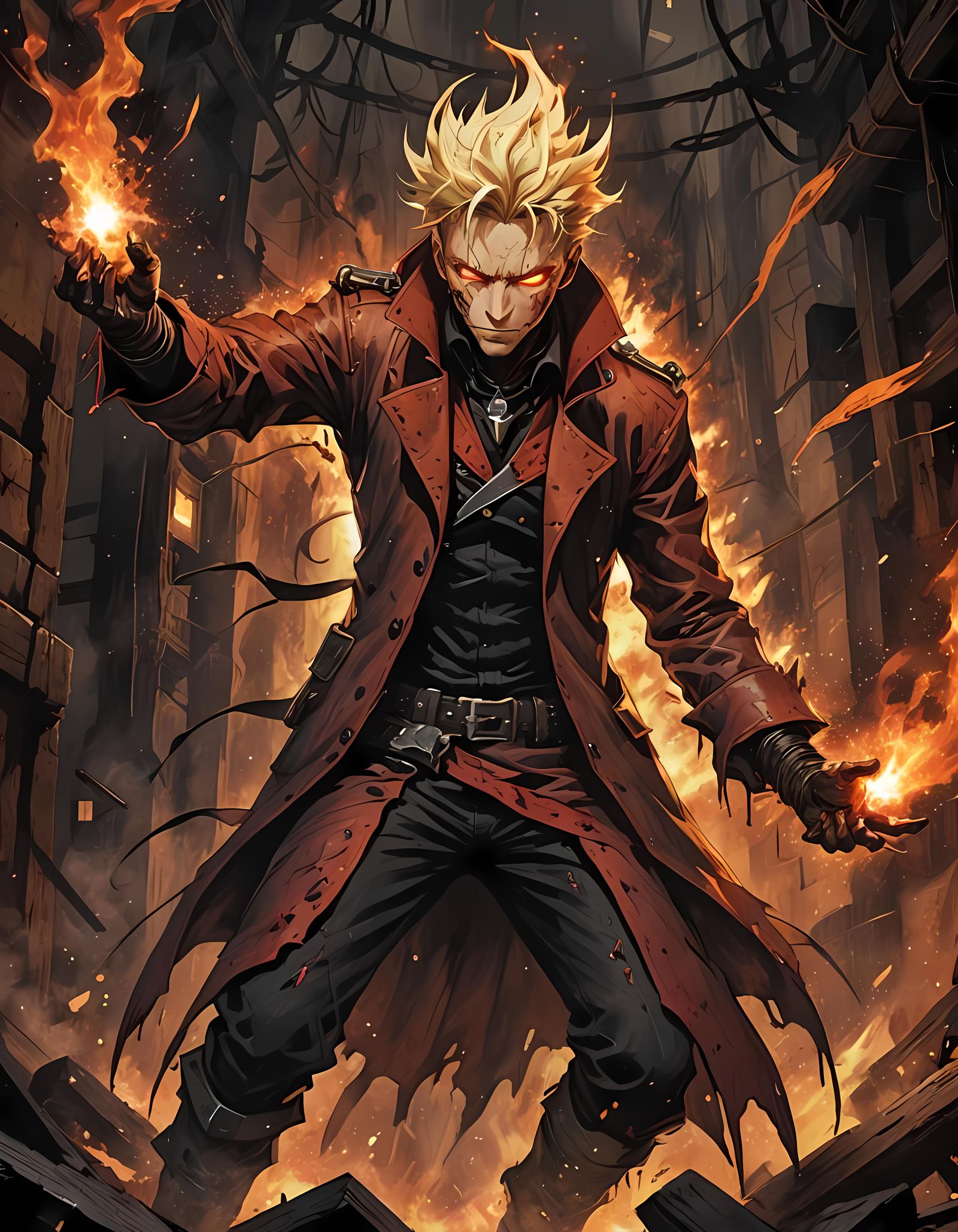 Demonic Bandit Conjures Black Fire in Mineshaft