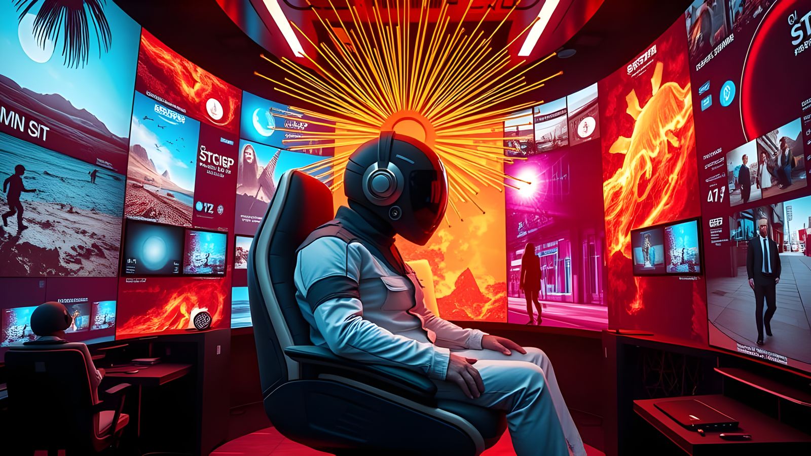 Futuristic Machine Interface in Dystopian Digital Art