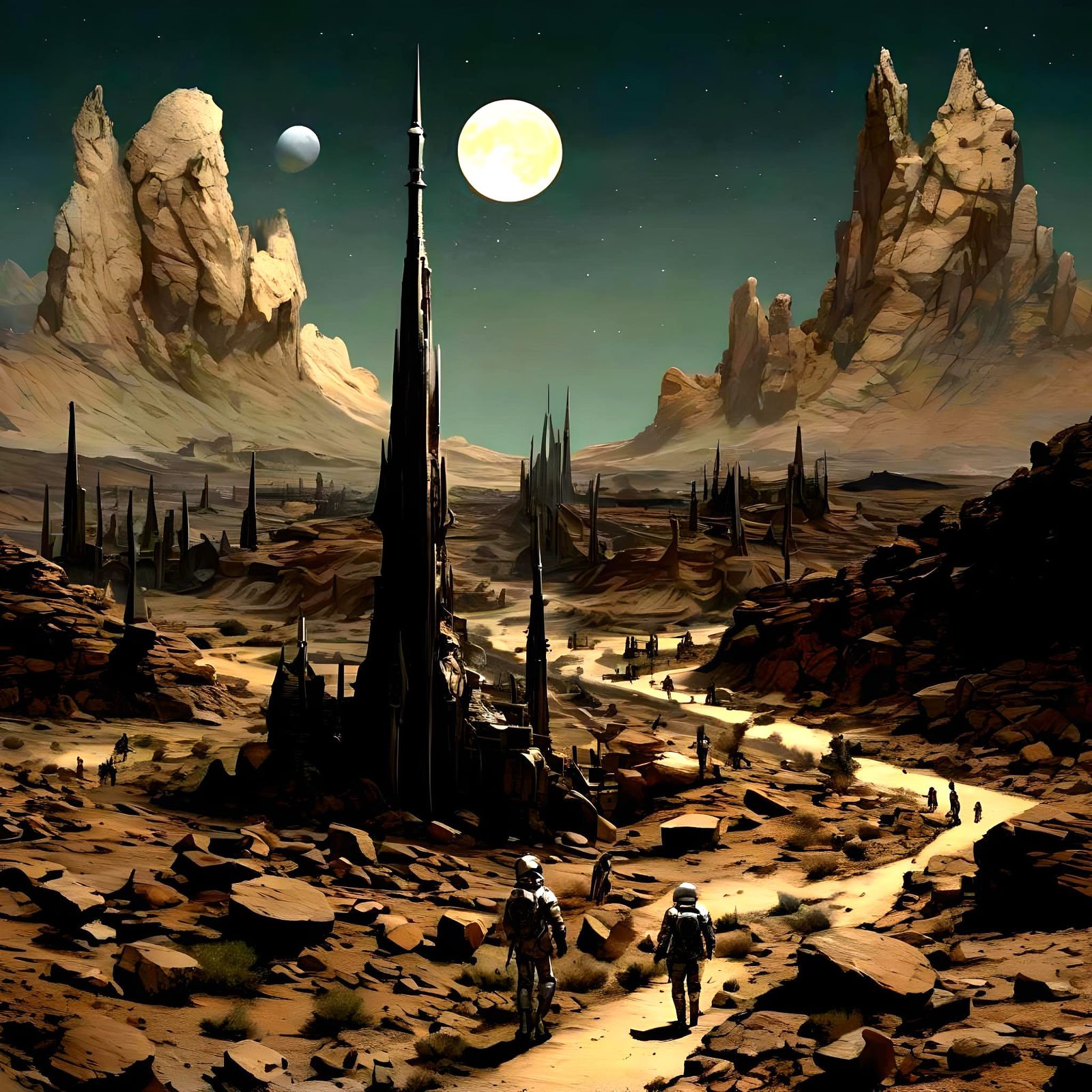 Spacemen Journey to Moonlit City, Cinematic Horror