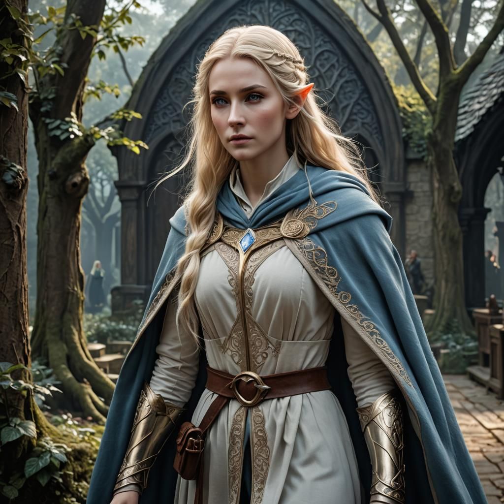 Elven Courier with Blond Hair and Robe