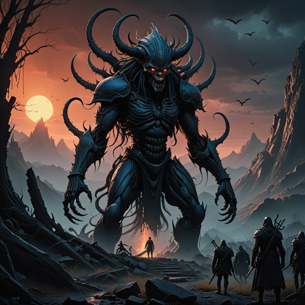 Eerie Shadow Demon Unleashes Dark Veil on the Scucadda Hills...