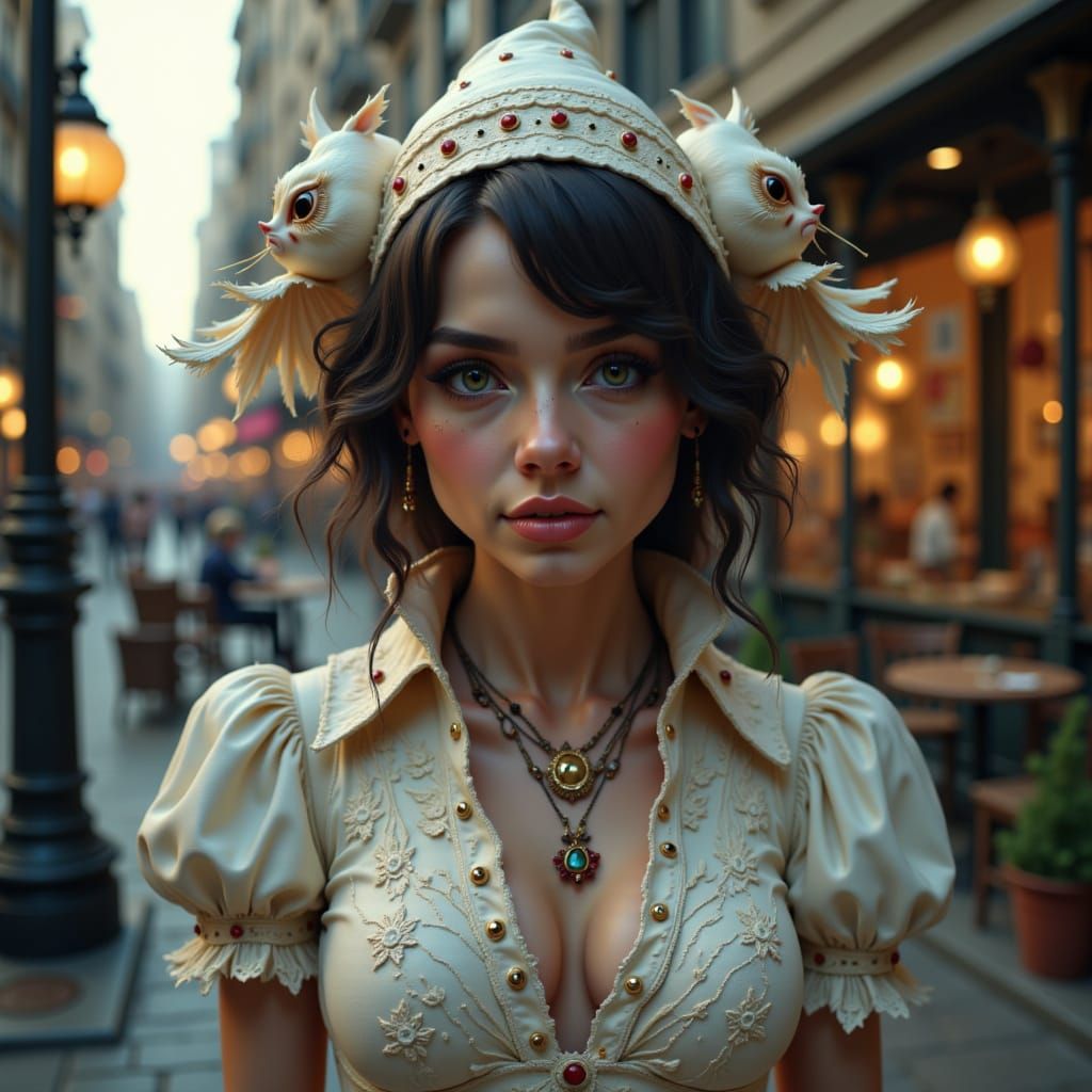 Multiple Eyes Haunting Halloween Zombie Portrait