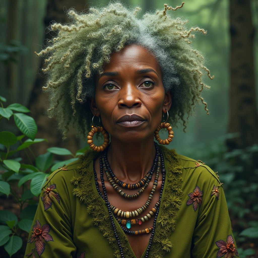 Elderly Wood Elf Portrait in Hyper-Realistic Style