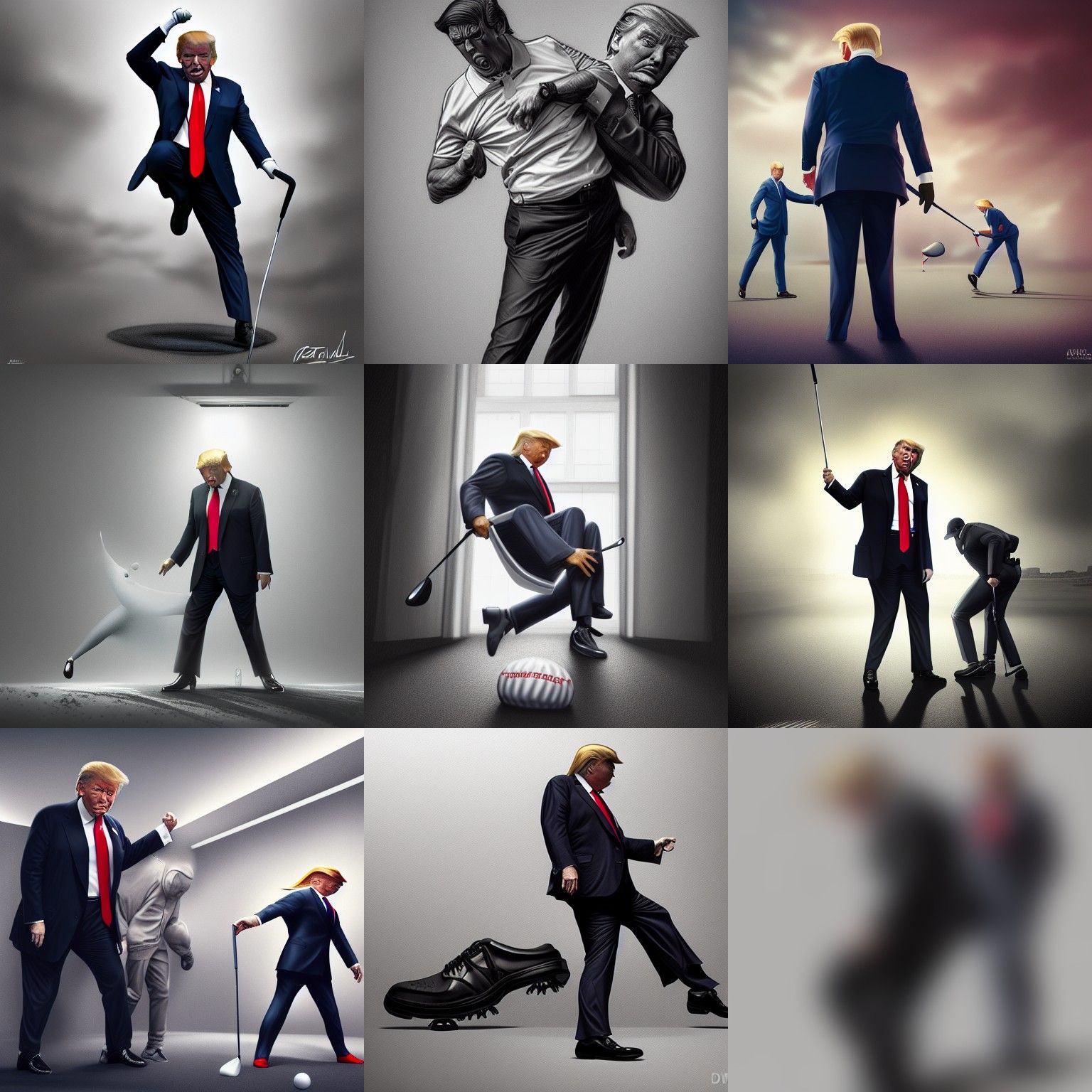 Donald Trump's Arrest in Golf Outfit: Hyper-Realistic Art