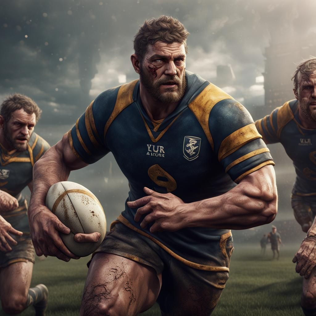 Rugby Players in Detailed Fantasy Concept Art