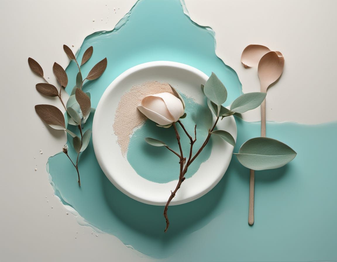 Abstract Surrealism Painting with Sage White Pointer