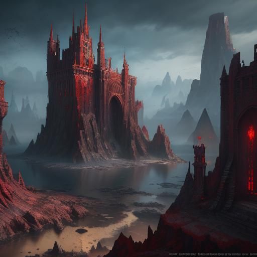 Fantastical Blood: Detailed Matte Painting in Deep Color