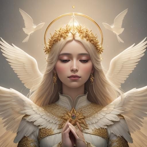 Archangel Uriel Double Exposure Portrait