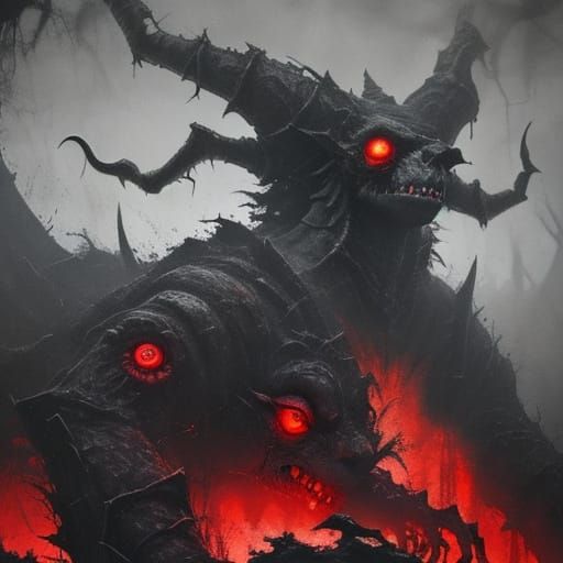 Macabre Monsters in Dark Fantasy: Grotesque Illustration