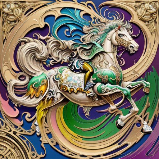 Grandiose Art Nouveau Fantastical Landscapes in Vibrant Impa...