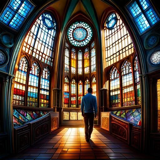 Stained Glass Comic Book in Hyperrealistic Style