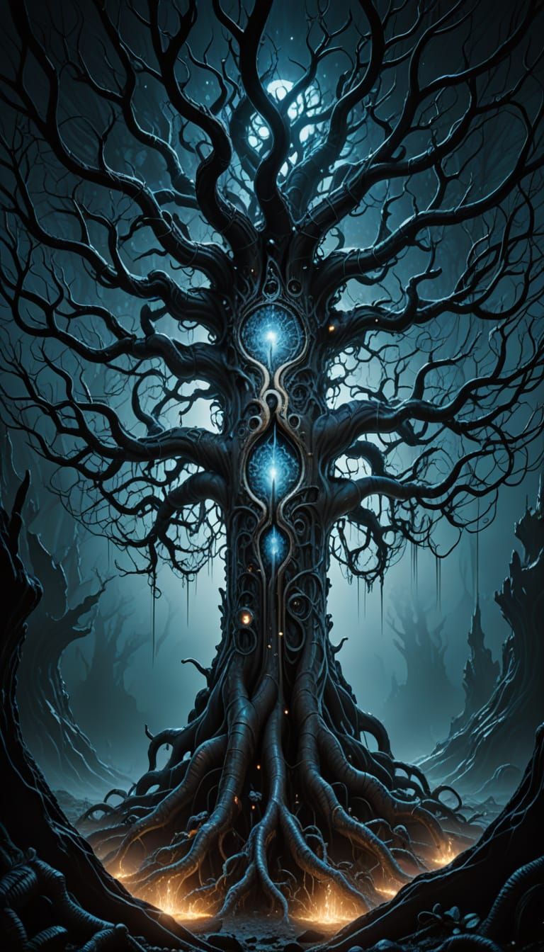 Sacred Tree Illuminates a Fantasy Realm in Ethereal Moonligh...