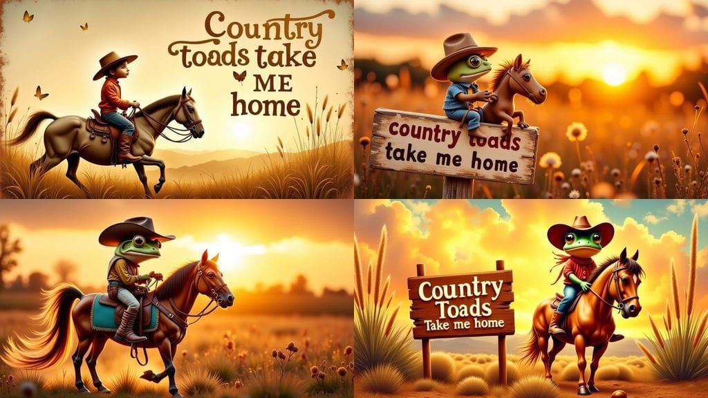 Cowboy Frog Rides a Tiny Horse in Detailed Realism