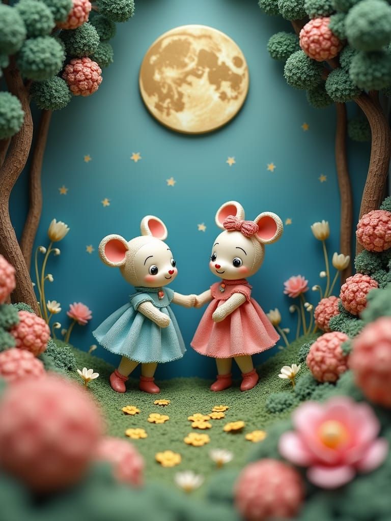 Pastel Garden Dream Dance in Cloisonné Style