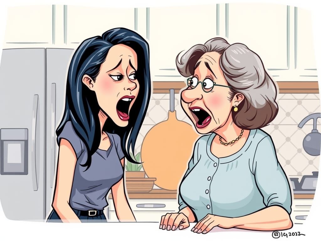 Daughter-in-Law Confrontation in a Kitchen Setting