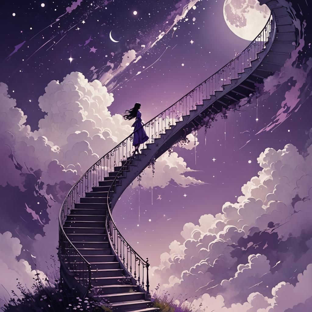 Dreamscape Staircase to the Stars in Composite Art