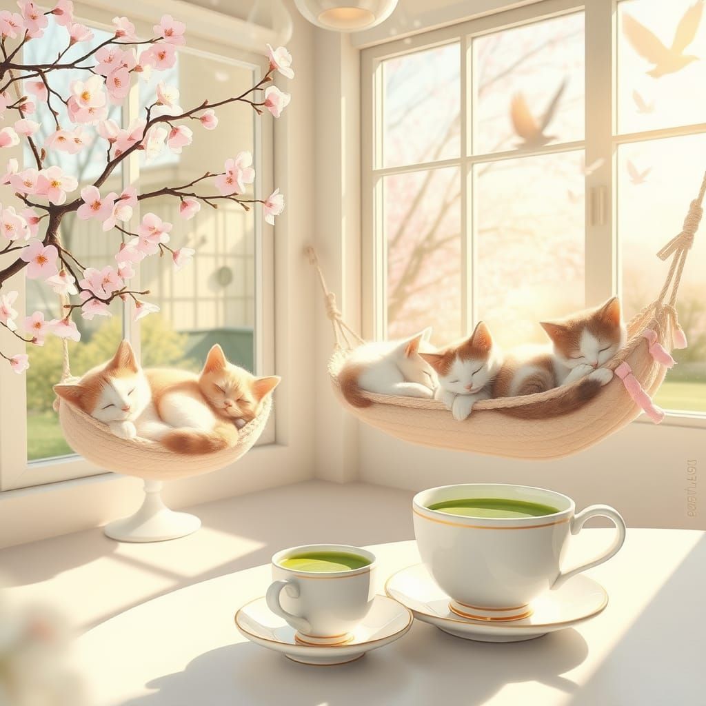 Whimsical Cat Café in Pastel Paradise