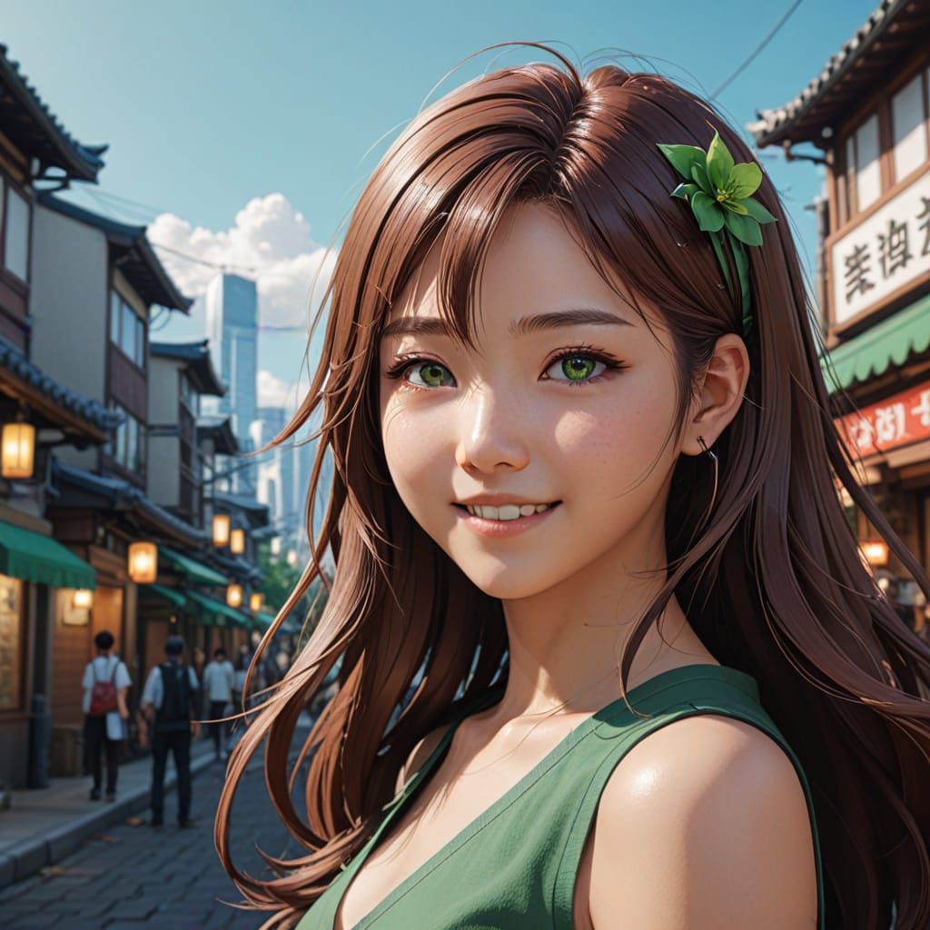 Ethereal Future Punk Beauty in City Space