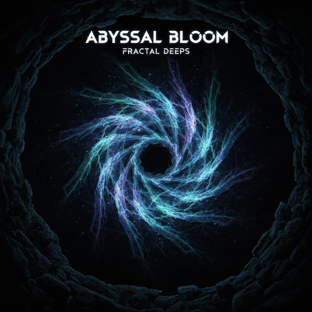 Fractal Algae Bloom in Dark Abstract Waters