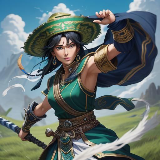 Talim, Wind Shaman with Elbow Blades in Anime Style