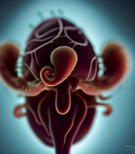 Embryonic Cthulhu Larvae: Hyperrealistic Close-Up