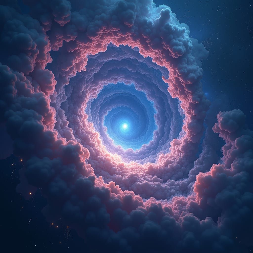 Pleiades Star Cluster in Dreamlike Landscape