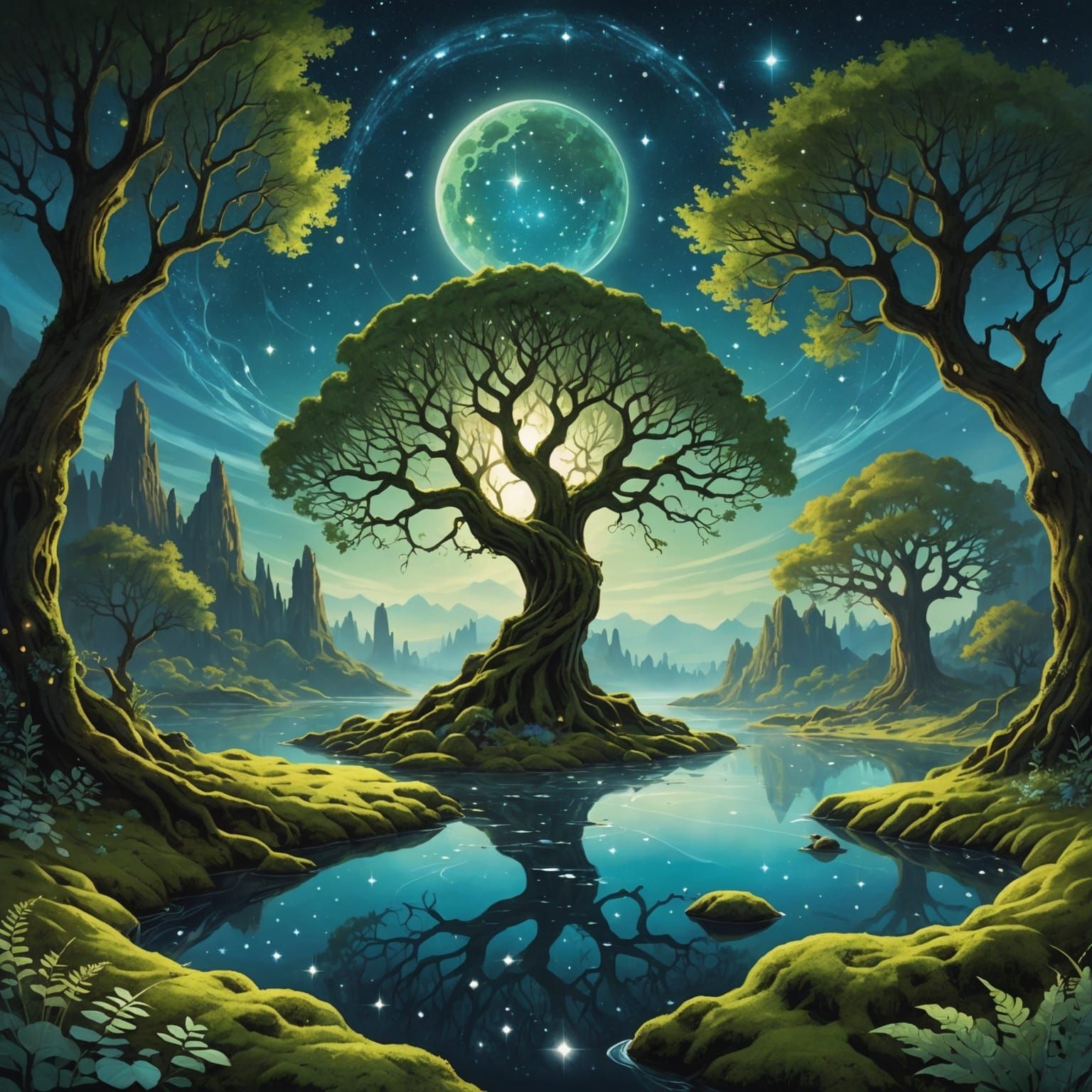 Enchanting Supernatural Landscape with Celestial Magic