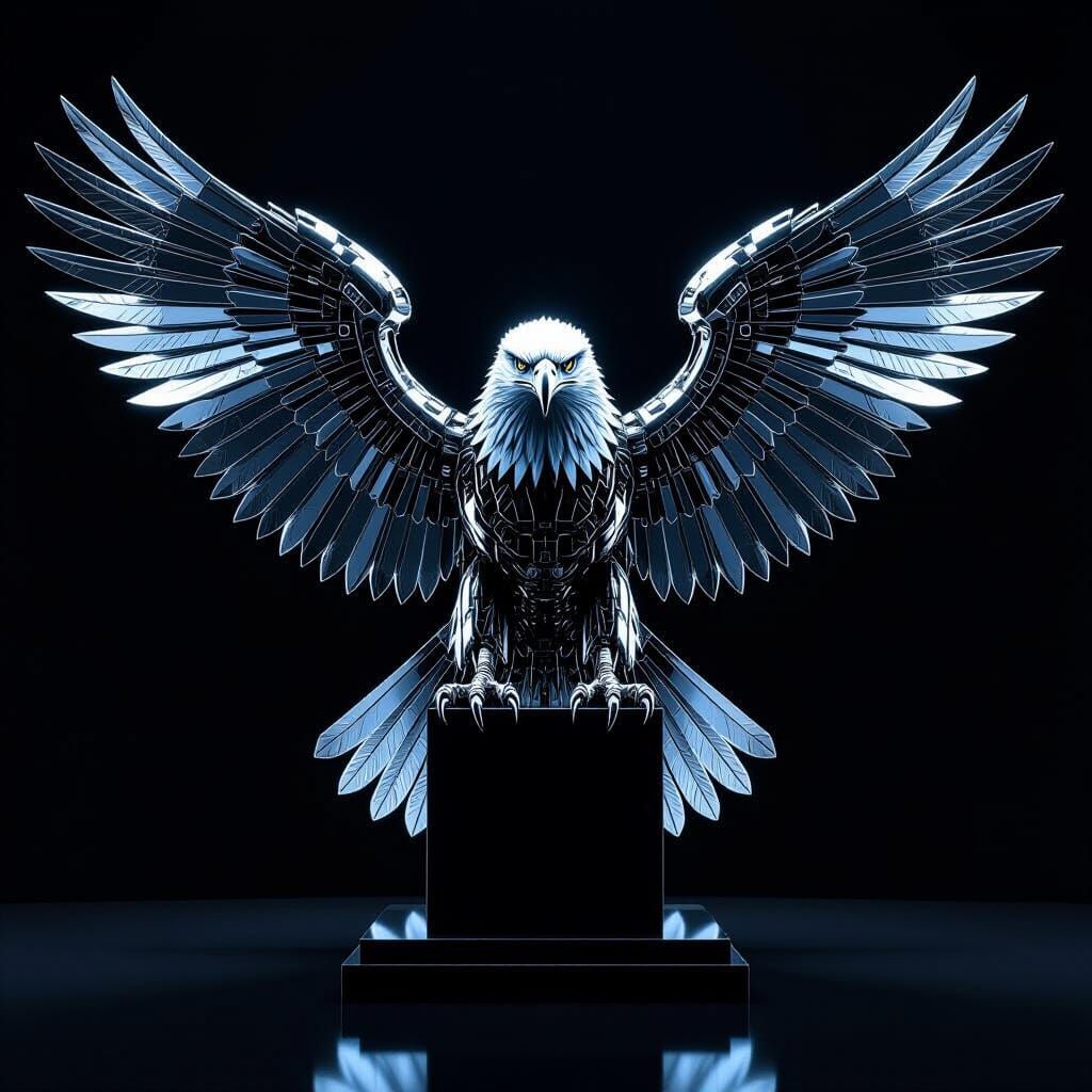 Mechanical Eagle in Polished Stainless Steel