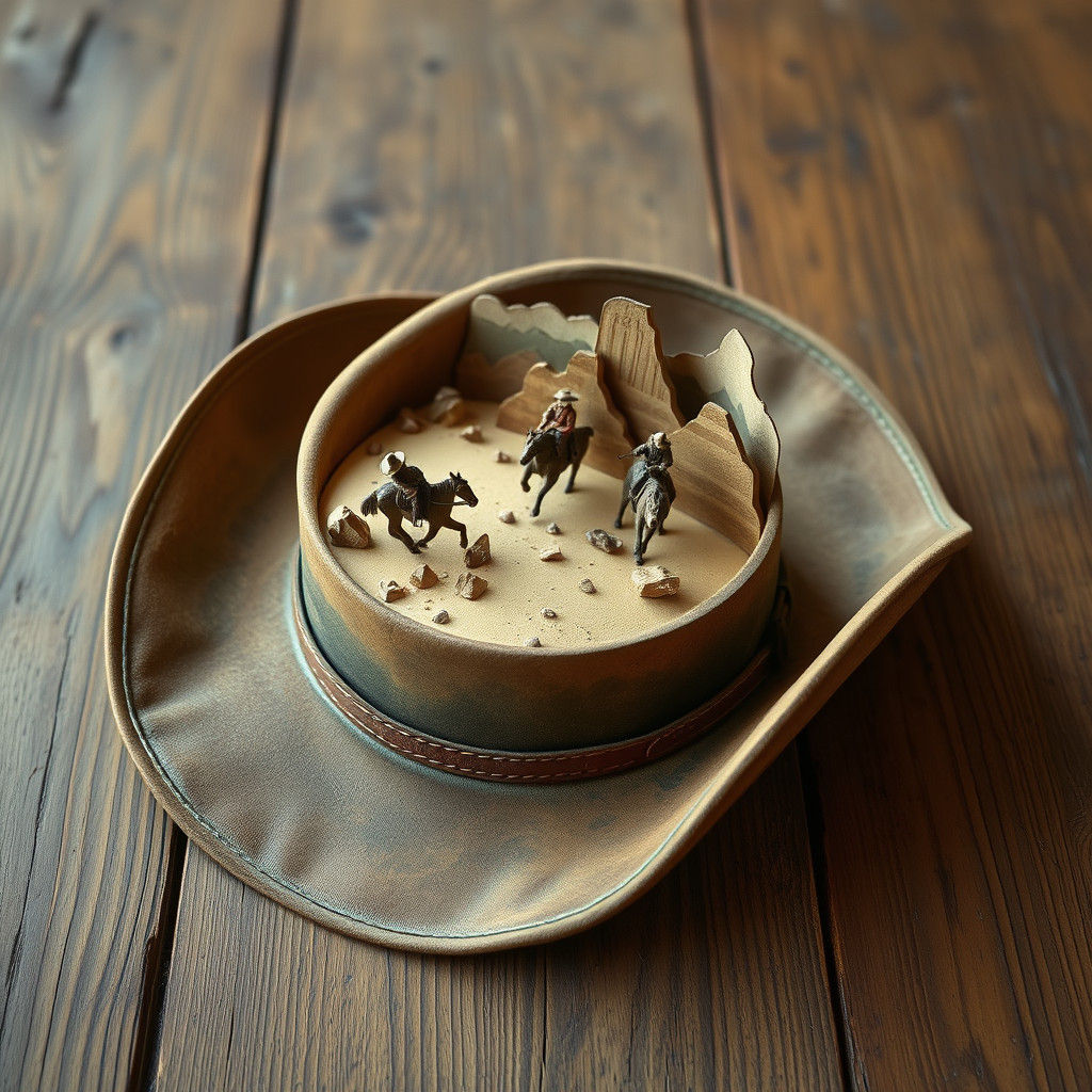 Cowboy Hat Diorama: A Western Paper Cutout