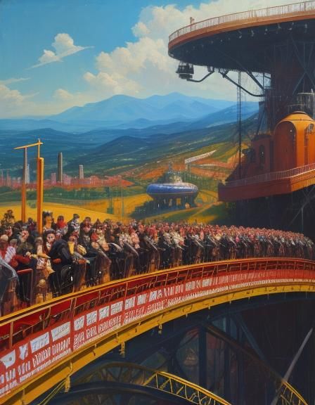 Roller Coaster in Renaissance Painting Style