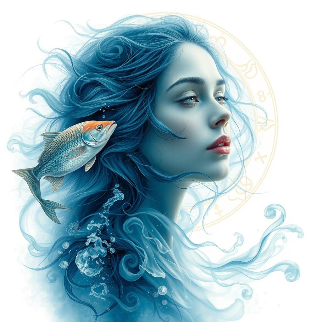 Ethereal Goddess Emerging from Ocean Depths in Dreamy Portra...