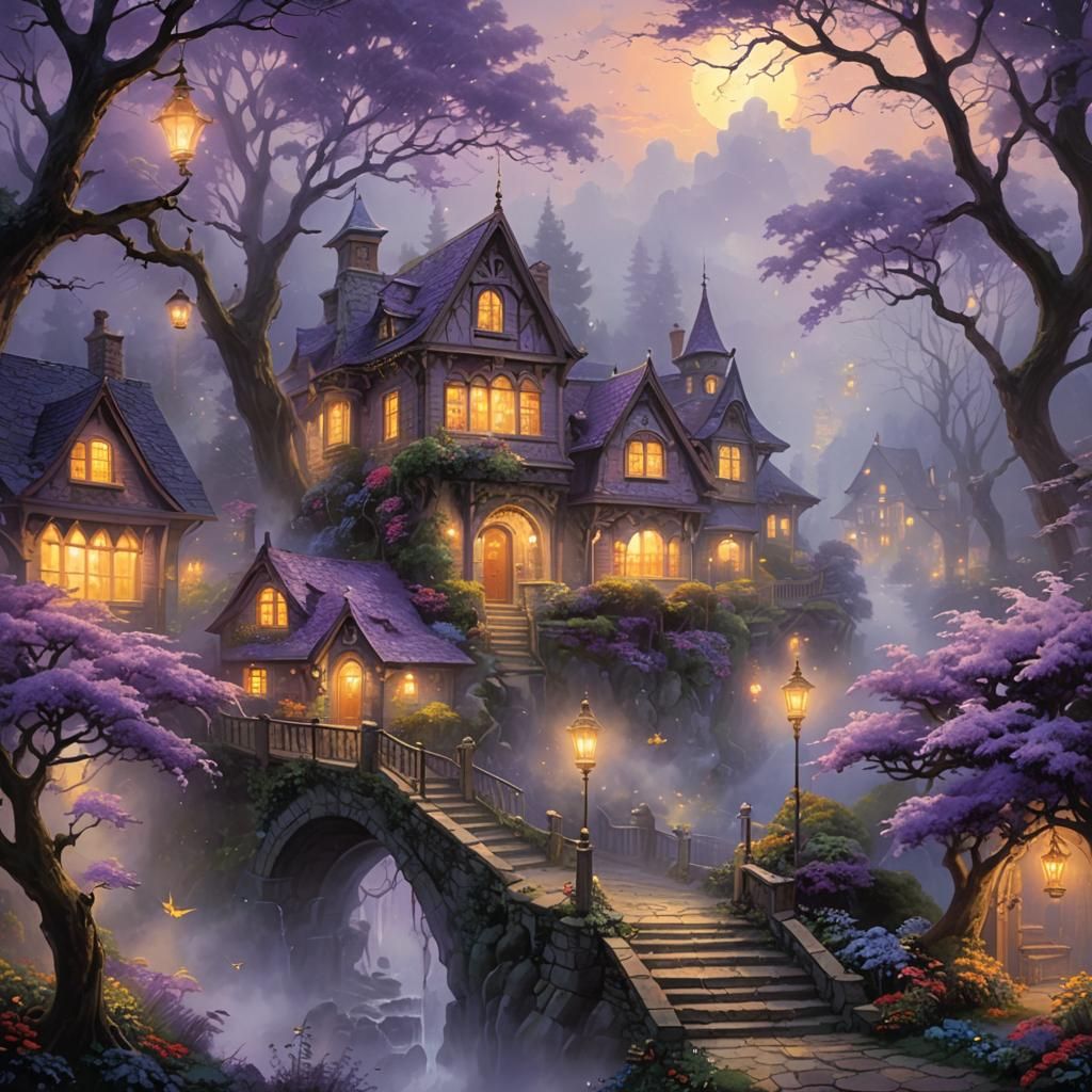 Ethereal Sunscape with Mystic Horrors