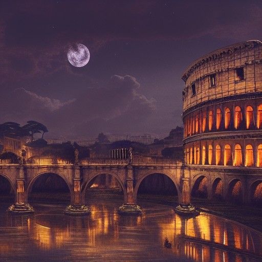Rome at Night: Epic Cinematic Digital Painting