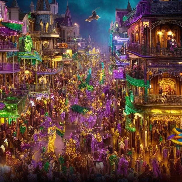 Mardi Gras Theme Park: Epic Digital Matte Painting