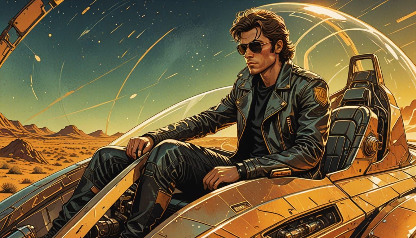 Futuristic Vehicle for a Post Apocalyptic World in Retro Sci...