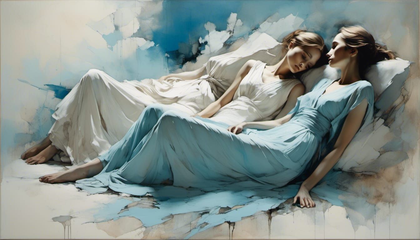 Dreamy Rooftop Scene in Soft Impressionist Style