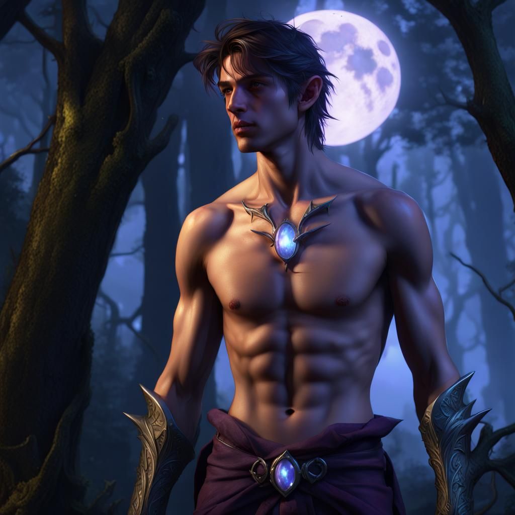 Moonlit Elf in Thorns: Dark Fantasy Concept Art