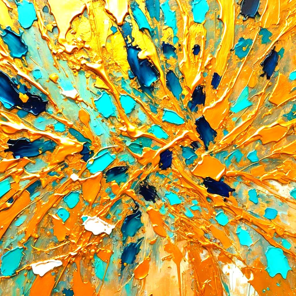 Abstract Gold Oil Painting in Modern Style